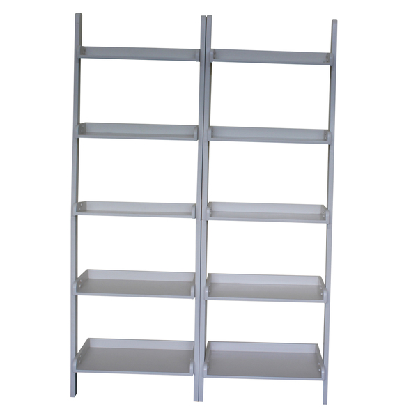 International Concepts Lean To Shelf Units with 5 Shelves, Set of 2 Pieces, Linen White K-SH69-2660-2